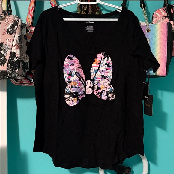 NWT Torrid Sleep Top - Disney Minnie Mouse Bow Black - Picture 7 of 11